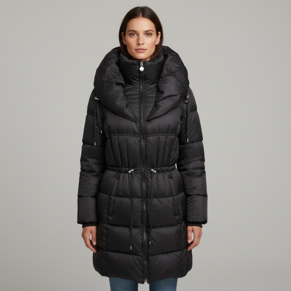 Elegant Black Puffer Jacket / Sz L